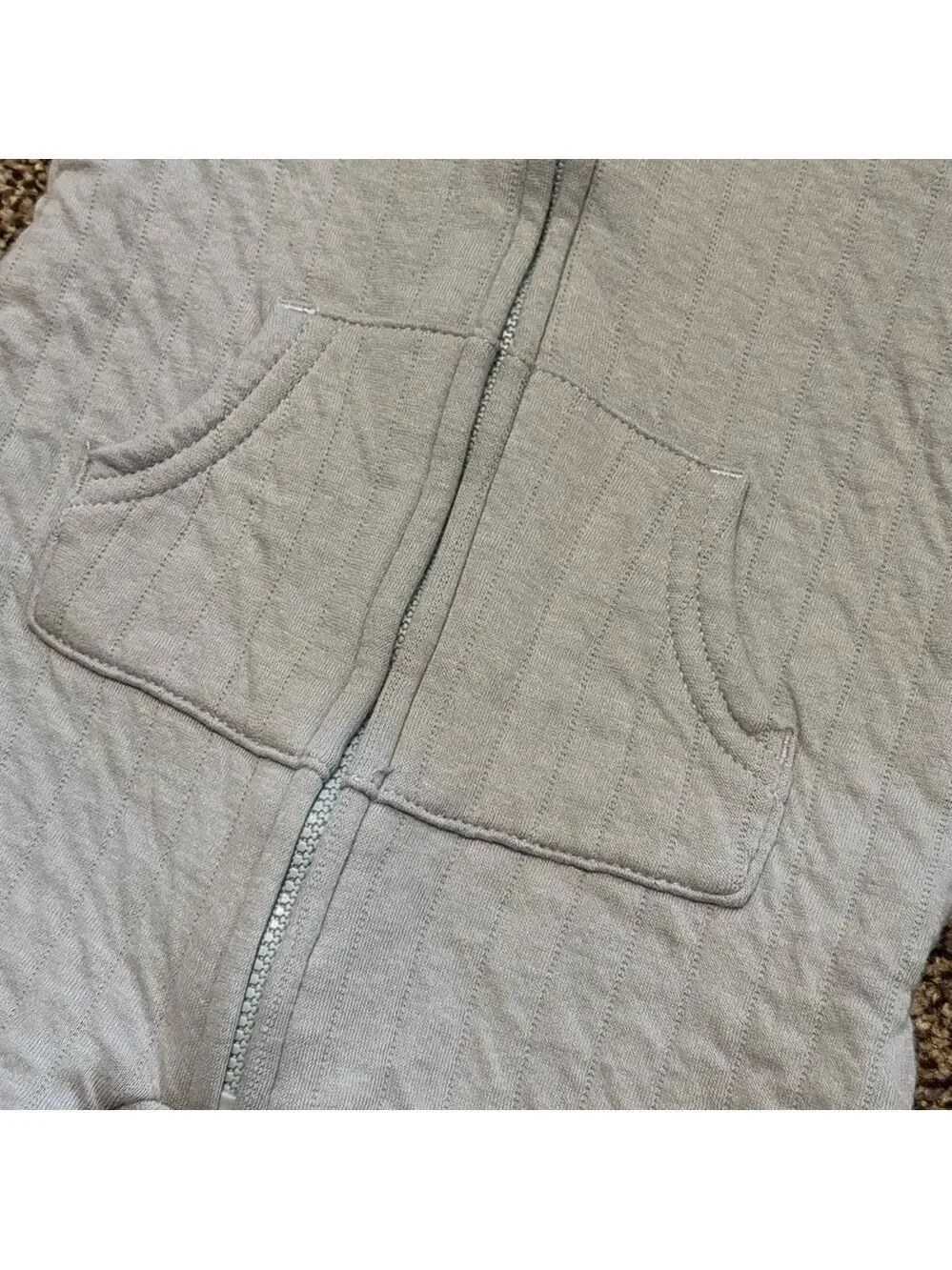 Quilted Baby Blue One Piece Zip Up Footie Thick Material Super Nice! 3 months